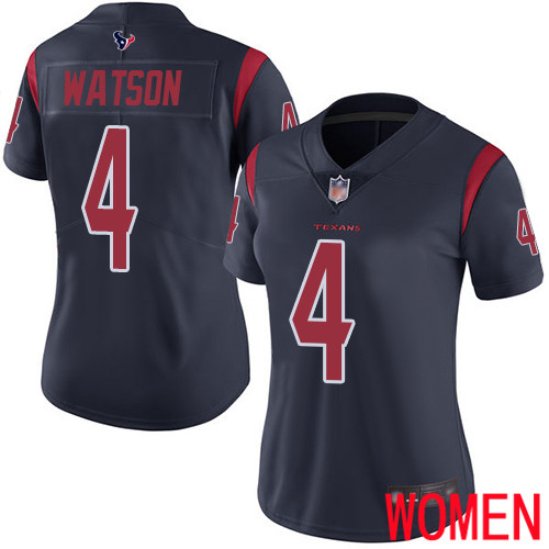 Houston Texans Limited Navy Blue Women Deshaun Watson Jersey NFL Football #4 Rush Vapor Untouchable->youth nfl jersey->Youth Jersey